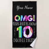 OMG! Dit Kind is nu 10 dubbelcijferige verfdrukkin Strandlaken (Voorkant)