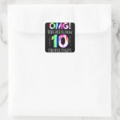OMG! Dit Kind is nu 10 dubbelcijferige verfdrukkin Vierkante Sticker (Tas)