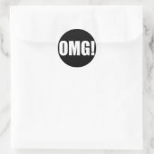 OMG! (donker) Ronde Sticker (Tas)