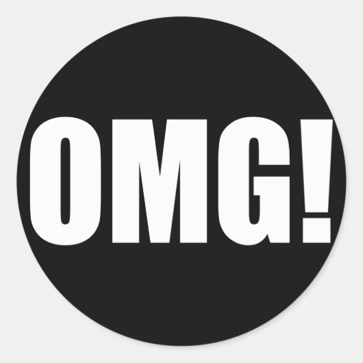 OMG! (donker) Ronde Sticker (Voorkant)