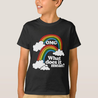 OMG Dubbele regenboog wat het betekent T-shirt