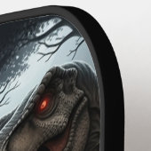 OMG Een dinosaurus! Grappige kat selfie met T-Rex Pickleball Paddle (Links Detail)