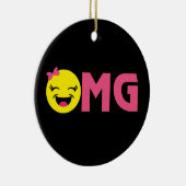 OMG Emoji Cutie Keramisch Ornament (Rechts)