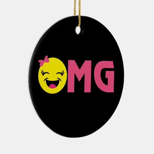 OMG Emoji Cutie Keramisch Ornament (Rechts)
