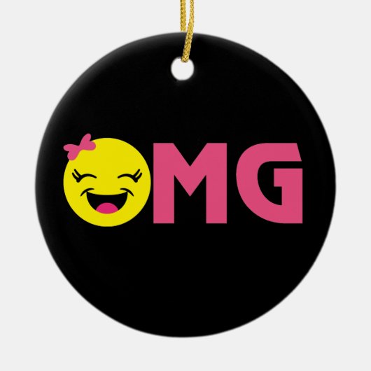 OMG Emoji Cutie Keramisch Ornament (Voorkant)