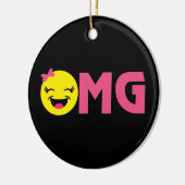 OMG Emoji Cutie Keramisch Ornament (Links)