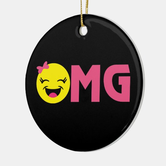 OMG Emoji Cutie Keramisch Ornament (Links)