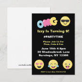 OMG Emoji Lover Birthday Uitnodiging (Voorkant / Achterkant)