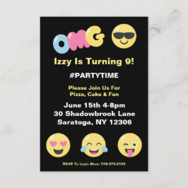 OMG Emoji Lover Birthday Uitnodiging