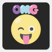 OMG Emoji Vierkante Sticker (Voorkant)