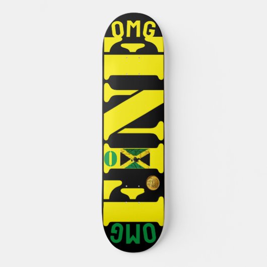 OMG FINE (JAMAICA) 8 1/4 "Skateboard Deck Persoonlijk Skateboard (Voorkant)