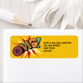 OMG Fun Retro Comic Book Pop Art-adres Etiket (Insitu)