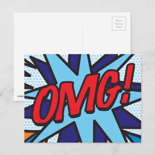 OMG Fun Retro Comic Book Pop Art Briefkaart (Voorkant / Achterkant)
