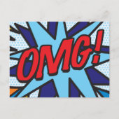 OMG Fun Retro Comic Book Pop Art Briefkaart (Voorkant)