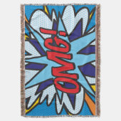 OMG Fun Retro Comic Book Pop Art Deken (Voorkant Verticaal)