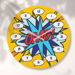 OMG Fun Retro Comic Book Pop Art Grote Klok<br><div class="desc">Fun trendy superhero comic book popclocks that are sure to add a splash of colour to a range of rooms around your home or office. An ideal way to treat yourself or someone that you know with these coole, enige comic con designer clocks. Why not add some zap pow and...</div>