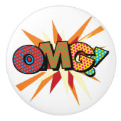 OMG Fun Retro Comic Book Pop Art Keramische Knop (Voorkant)