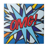 OMG Fun Retro Comic Book Pop Art Tegeltje (Voorkant)