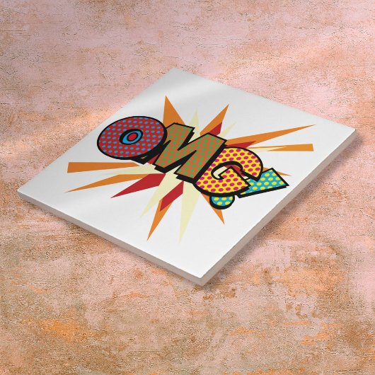 OMG Fun Retro Comic Book Pop Art Tegeltje