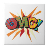 OMG Fun Retro Comic Book Pop Art Tegeltje (Voorkant)