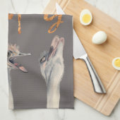 OMG Funny Ostriches Waterverf Illustratie Theedoek (Quarter Fold)
