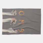OMG Funny Ostriches Waterverf Illustratie Theedoek (Horizontaal)