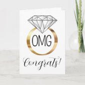 OMG Gefeliciteerd Gold Diamond Verloving Ring Kaart (Voorkant)