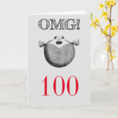 OMG Gekke en Grappig 100e Verjaardag Kaart (Gele Bloem)
