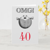 OMG geschokt 40e verjaardag Kaart (Gele Bloem)