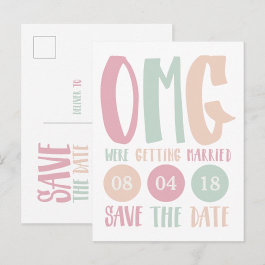 OMG ging trouwen, behalve het date Briefkaart (Voorkant / Achterkant)