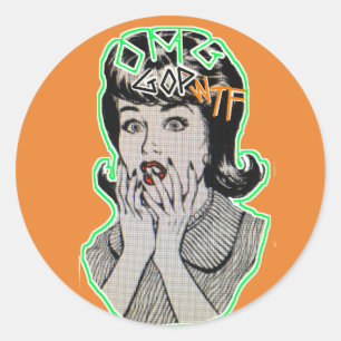 OMG GOP WTF-sticker Ronde Sticker