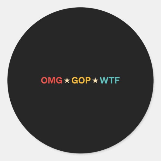 Omg Gop Wtf Vintage Design Ronde Sticker (Voorkant)