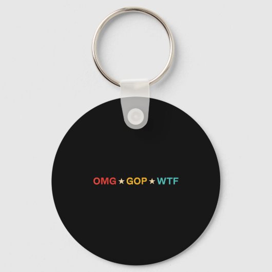 Omg Gop Wtf Vintage Design Sleutelhanger (Voorkant)