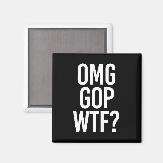 OMG GOP WTF — wit - Magneet (Voorkant / Achterkant)