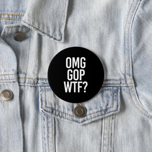 OMG GOP WTF — wit - Ronde Button 7,6 Cm (In situ)