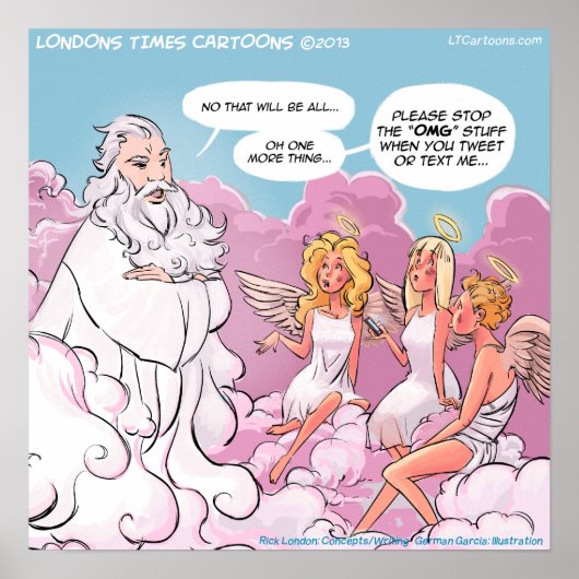 OMG Grappige Sociale Media Cartoon Poster (Voorkant)