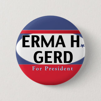OMG haar ERMA H. GERD voor President Ronde Button 5,7 Cm