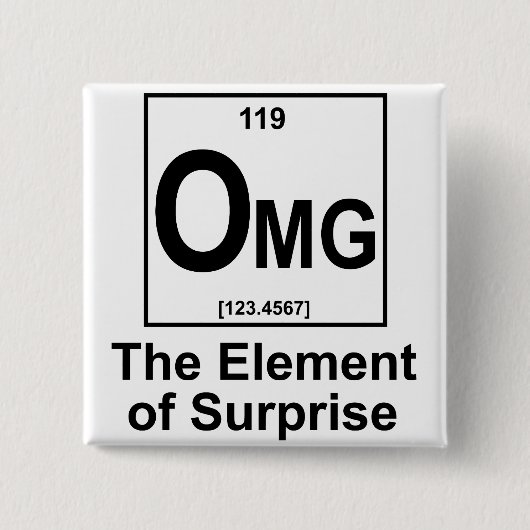 OMG het element os verrassend Vierkante Button 5,1 Cm (Voorkant)