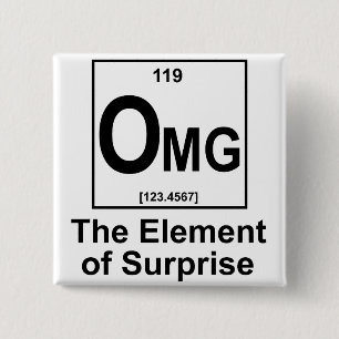 OMG het element os verrassend Vierkante Button 5,1 Cm