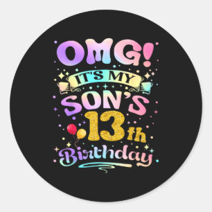 Omg het is de 13e verjaardag van mijn zoon Gefelic Ronde Sticker