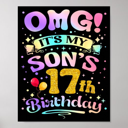 Omg het is de 17e verjaardag van mijn zoon Gefelic Poster (Voorkant)