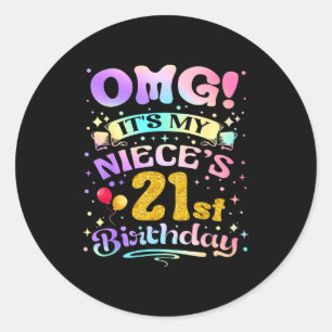 Omg het is de 21e verjaardag van mijn nicht Verjaa Ronde Sticker