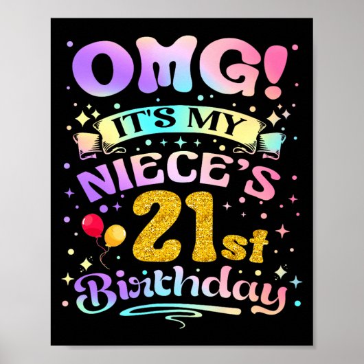 Omg het is de 21e verjaardag van mijn nichtje Gefe Poster (Voorkant)