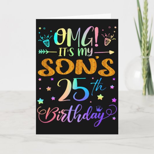Omg het is de 25e verjaardag van mijn zoon Slecht  Kaart (Voorkant)