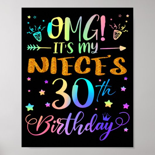 Omg het is de 30e verjaardag van mijn nicht Zoete  Poster (Voorkant)