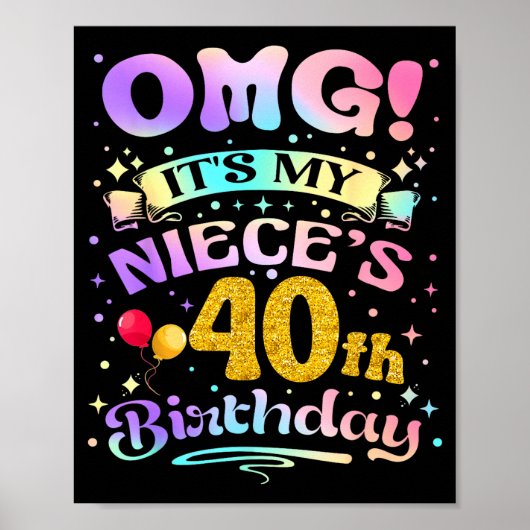 Omg het is de 40e verjaardag van mijn nicht Gefeli Poster (Voorkant)