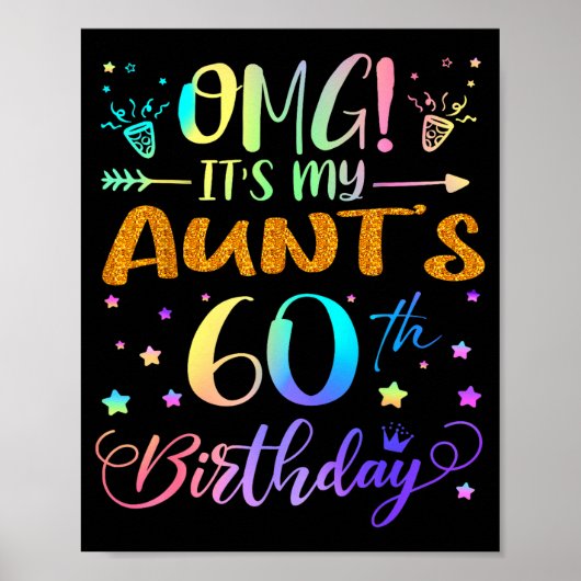 Omg het is de 60e verjaardag van mijn tante Zoete Poster (Voorkant)