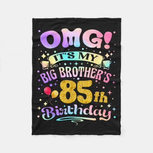 Omg het is de 85ste verjaardag van mijn grote broe fleece deken (Voorkant)