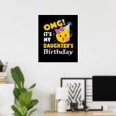 OMG Het is de Birthday Cool Emoji Birthda van mijn Poster (Thuiskantoor)