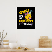 OMG Het is de Birthday Cool Emoji Birthda van mijn Poster (Keuken)